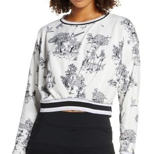 Nike Court Dri Fit Toile Skeleton long sleeve black/white mesh top - size large